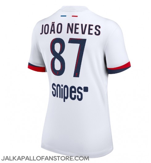 Paris Saint-Germain Joao Neves #87 Vieraspaita Naisten 2025-26 Lyhythihainen Paris Saint-Germain Joao Neves #87 Vieraspaita Naisten 2025-26 Lyhythihainen